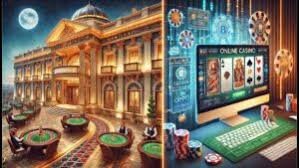 Mesin slot modern dengan lampu warna-warni dan tema animasi di platform hiburan digital